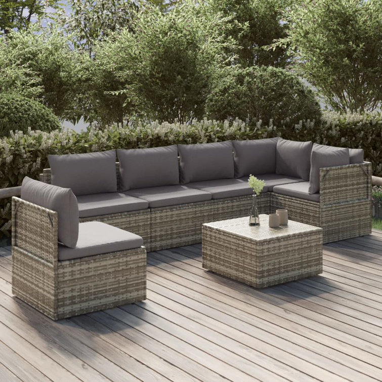 Latitude Run 7 Person Outdoor Seating Group With Cushions Wayfair